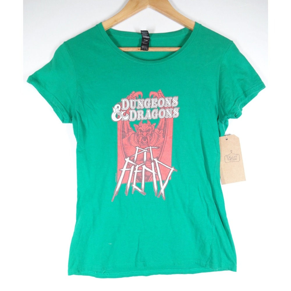 Dungeons & Dragons T-Shirt Women Small Green Pit Fiend Graphic Tee RPG D&D Game